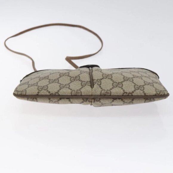 GUCCI GG Supreme Web Sherry Line Bag PVC Beige Gold 904 02 047 Auth 125707 - Picture 6 of 13